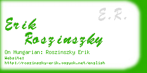 erik roszinszky business card